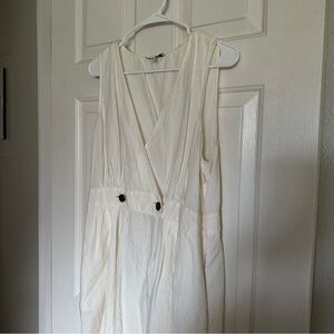 Madewell button waist linen dress